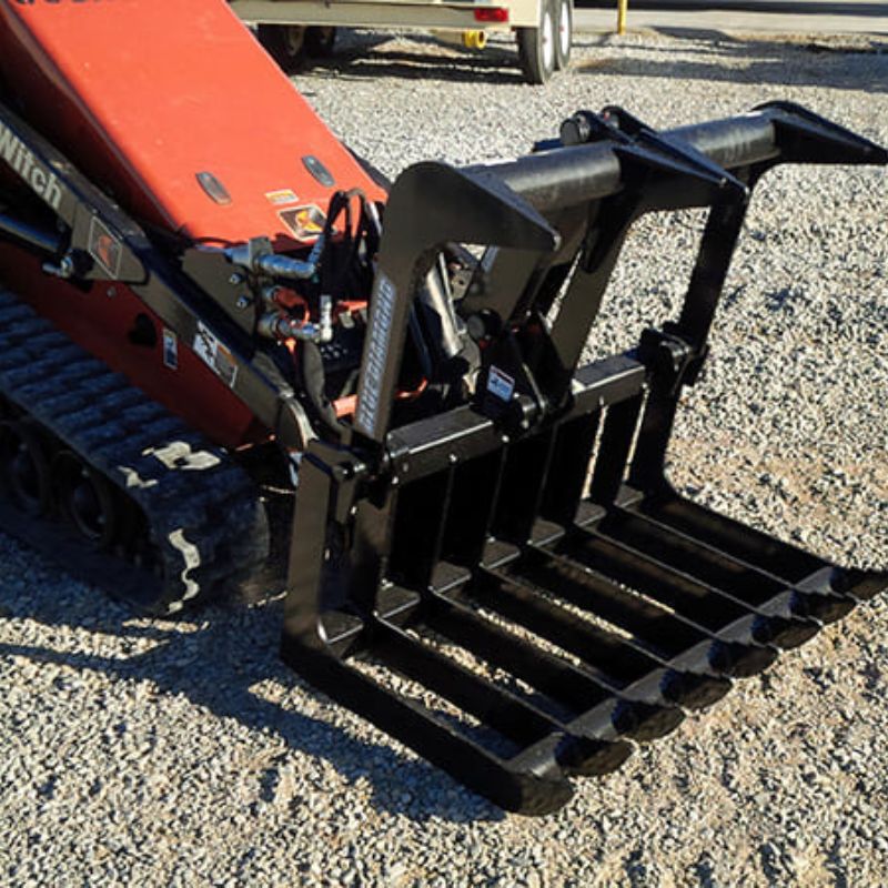 ditch witch mini skid steer with blue diamond attachment mini root grapple