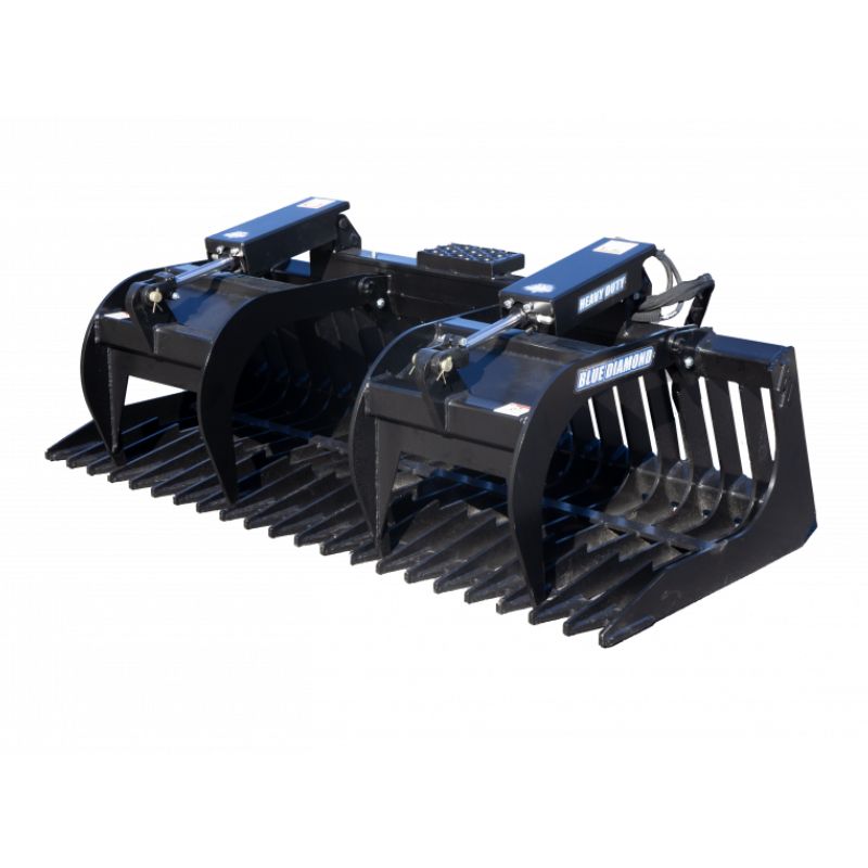 heavy duty rock grapple skid steer attachment from blue diamond