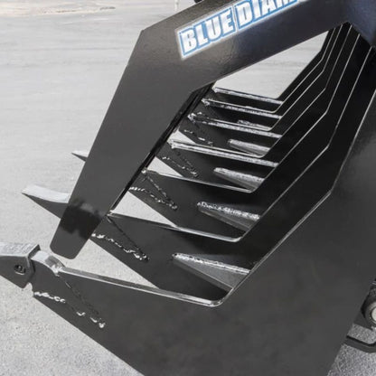 Side Profile of Blue Diamonds Severe duty Rake Grapple