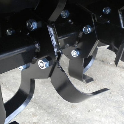 skid steer blue diamond rotary tiller up close