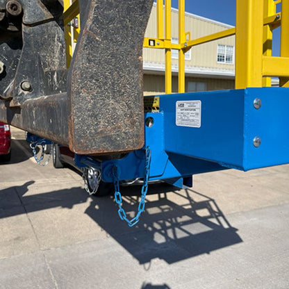 View from the side of the Work Platforms by Star Industries for Telehandler & Forklift