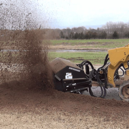 cat skid steer sweeper attachment of blue diamond