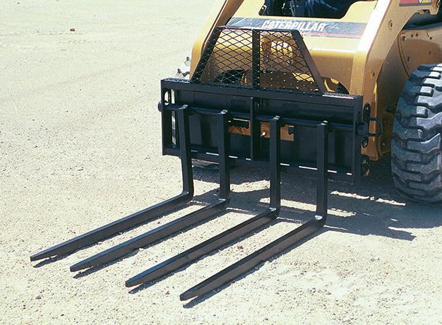Skid-Steer Forks and Frames from Star Industries on the ground ready to action