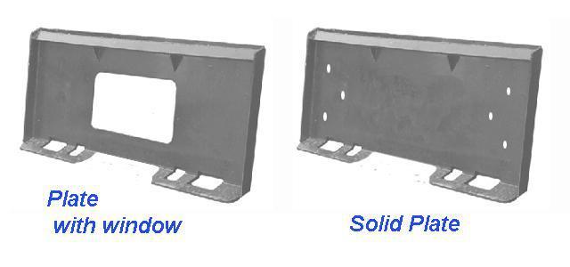 Weld-on skid steer quick attache mounts with window and without window