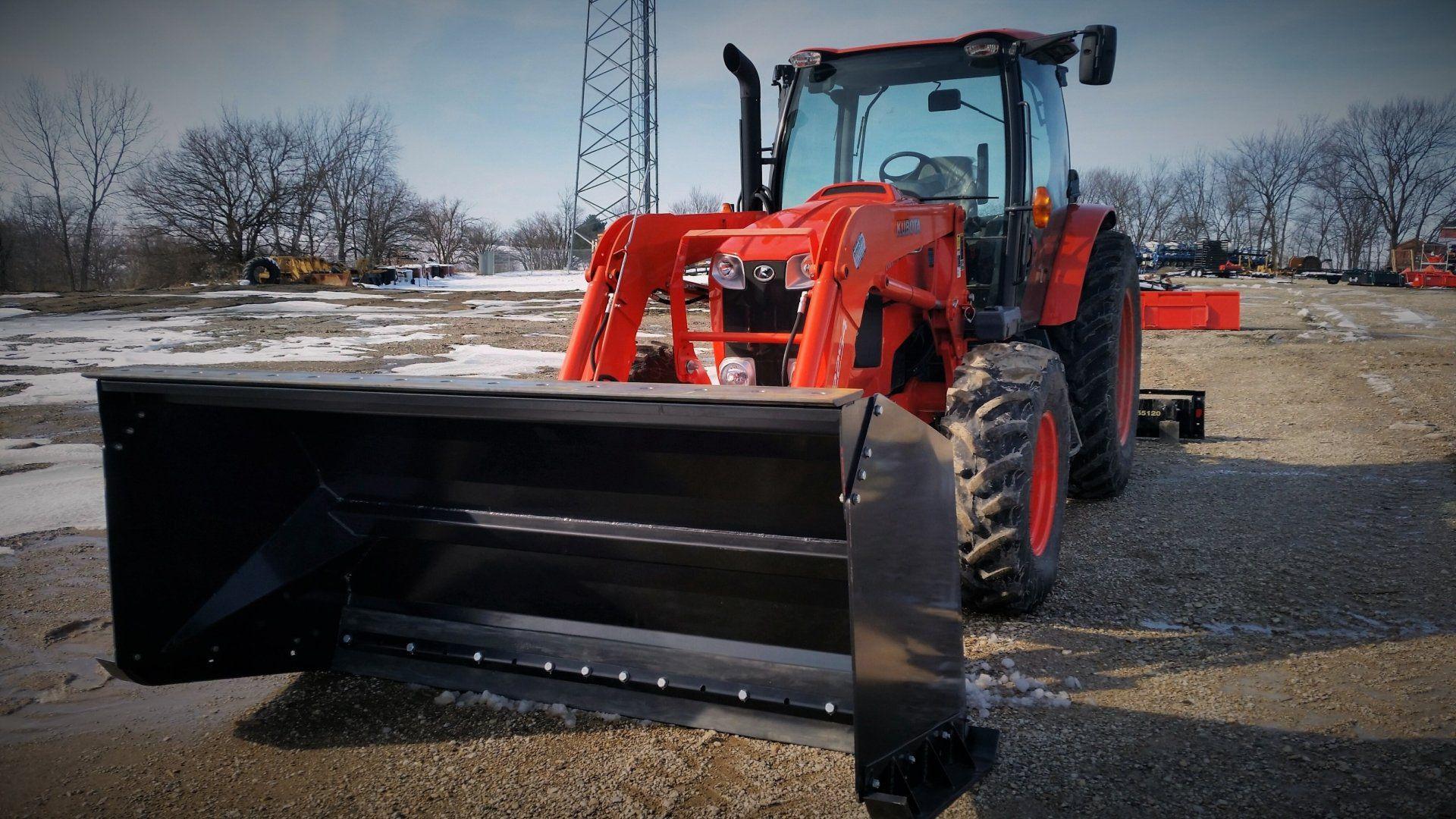 Snow Pusher on a Tractor from Berlon Industries 8 feet 