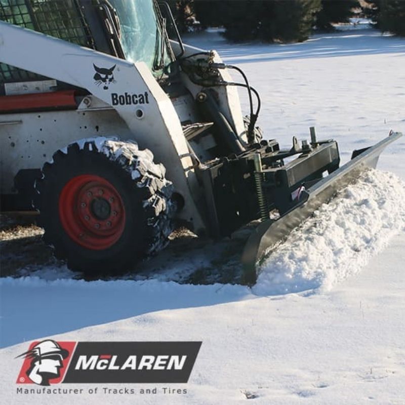 bobcat skid steer with the snow plow blade attachment from mclaren