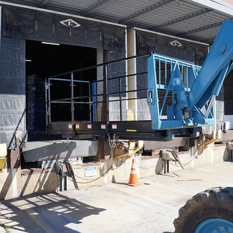 blue diamond telehandler work platform in action