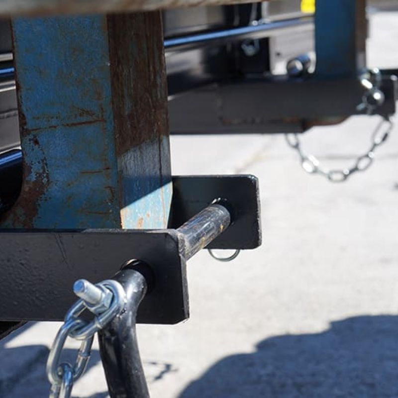 up close safety pins of blue diamond work platform