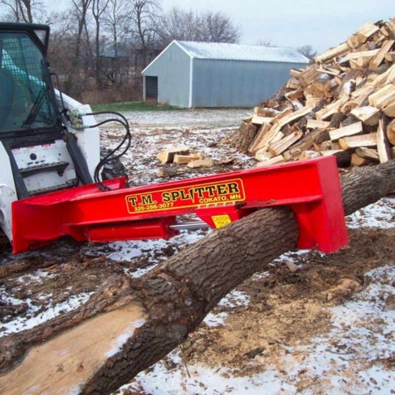 Heavy-Duty Skid Steer Log Splitter Attachment by TM Manufacturing