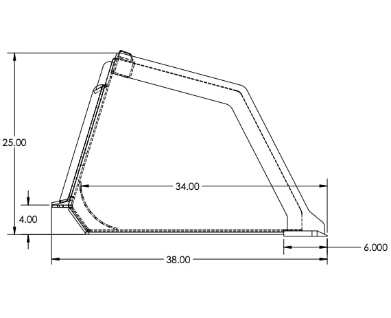 Utility Bucket measurement from Top Dog Attachments