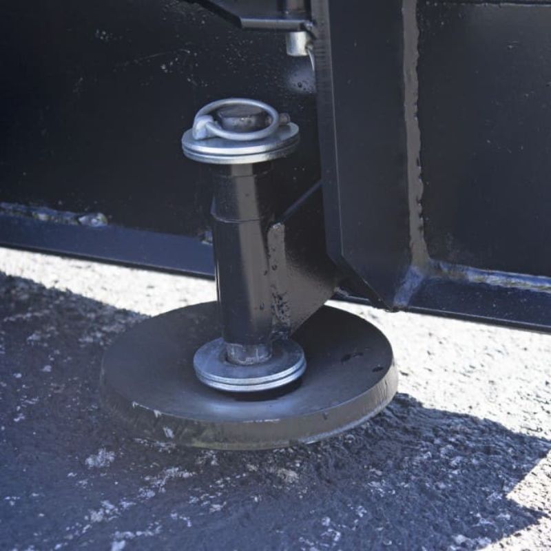 up close parts of blue diamond v-blade attachment for mini skid steer
