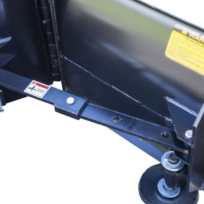 angle adjustment and trip lockout of blue diamond v-blade attachment for mini skid steer